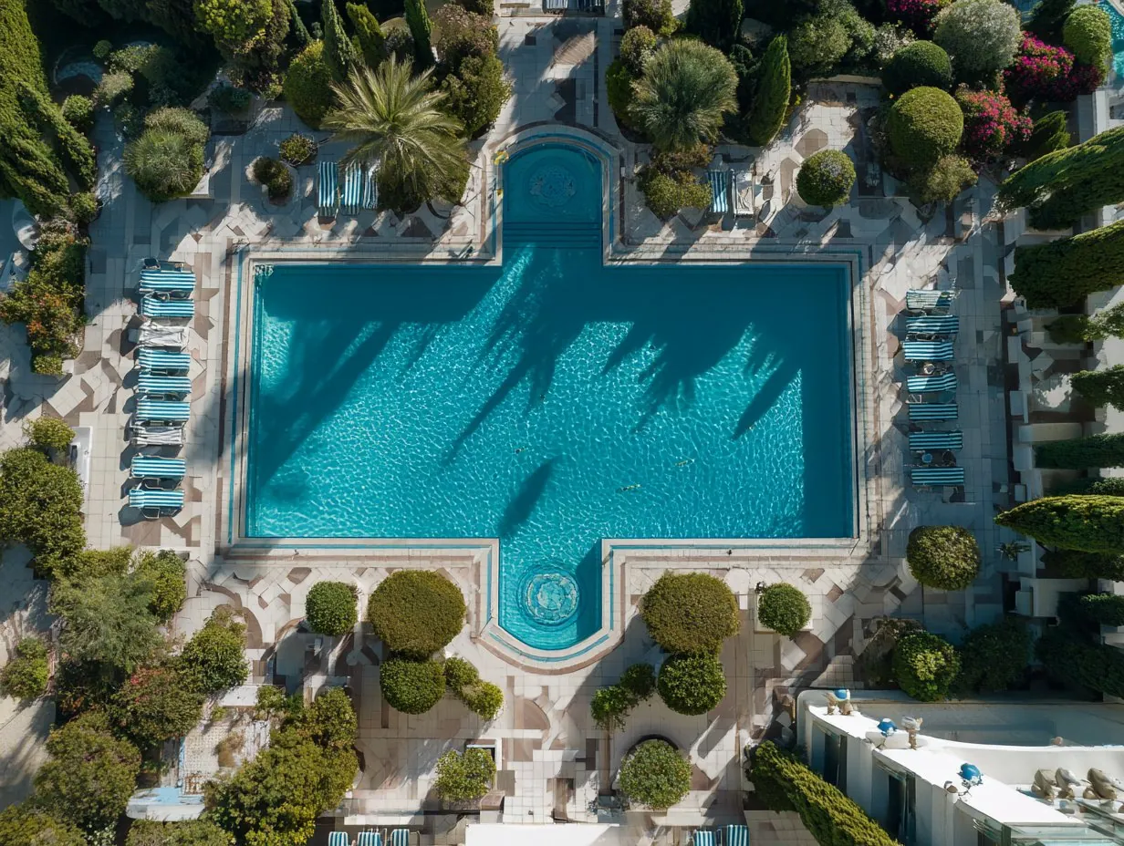 Piscina hotel vista aerea